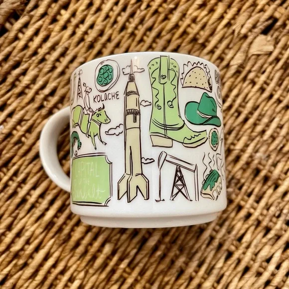 Starbucks Houston Themed White and Green Mug - Picture 4 of 4